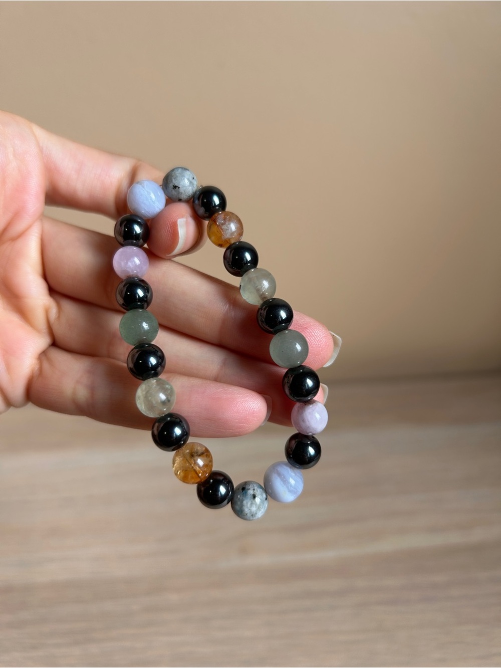 Multicolor Gemstone Beaded Stretch Bracelet - Women Jewelry